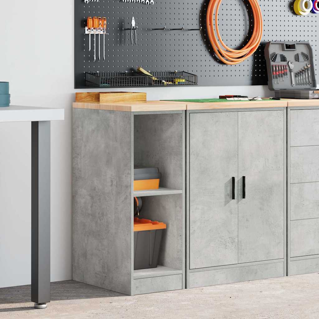 Armadio da garage Vidaxx 30x51x85 cm in legno massello di pino grigio cemento