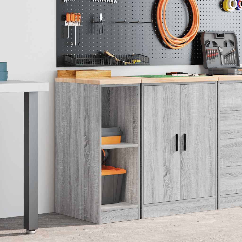 Vidaxx armario de garaje 30x51x85 cm madera maciza de pino gris sonoma