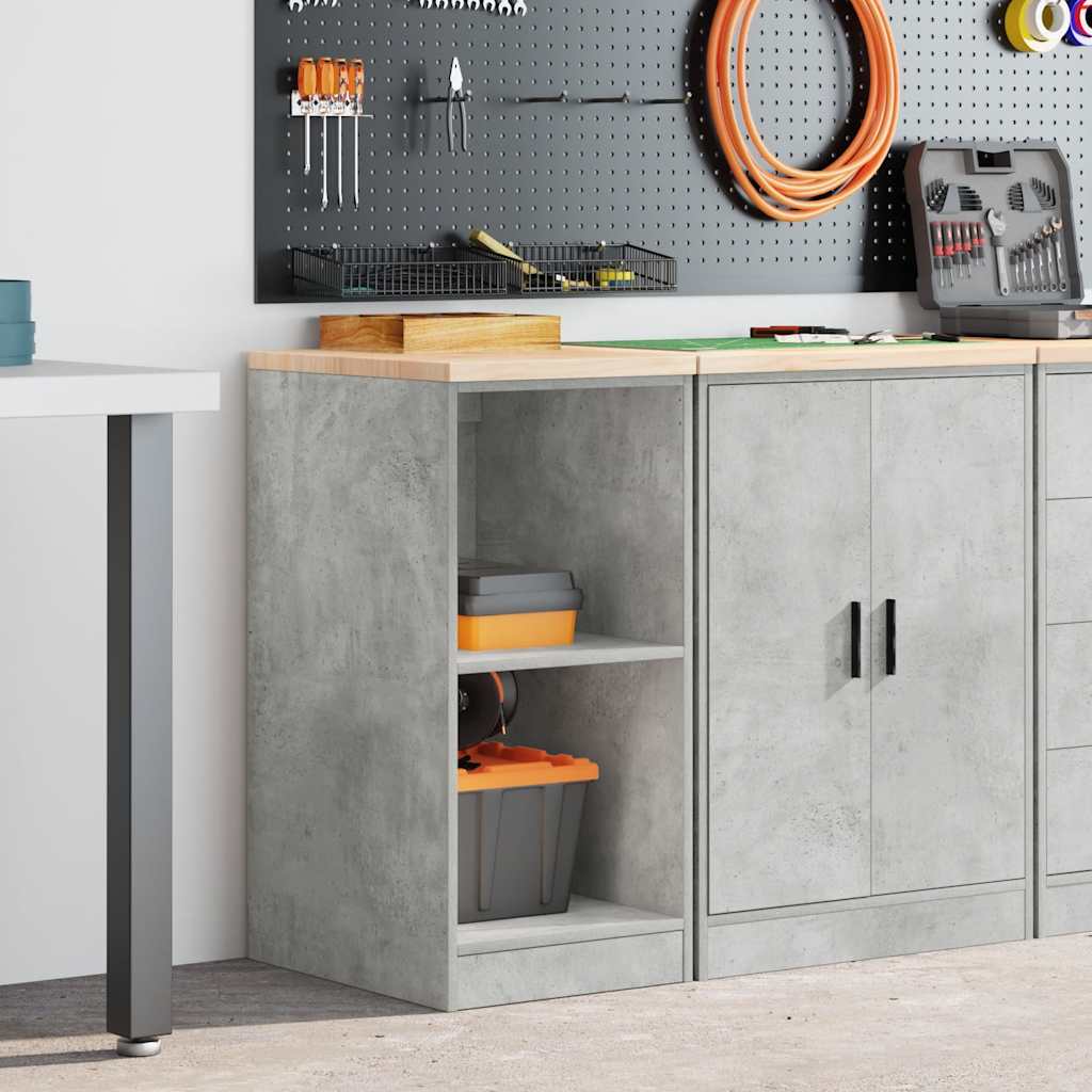 Vidaxl garagekast 40x51x85 cm massief grenenhout betongrijs