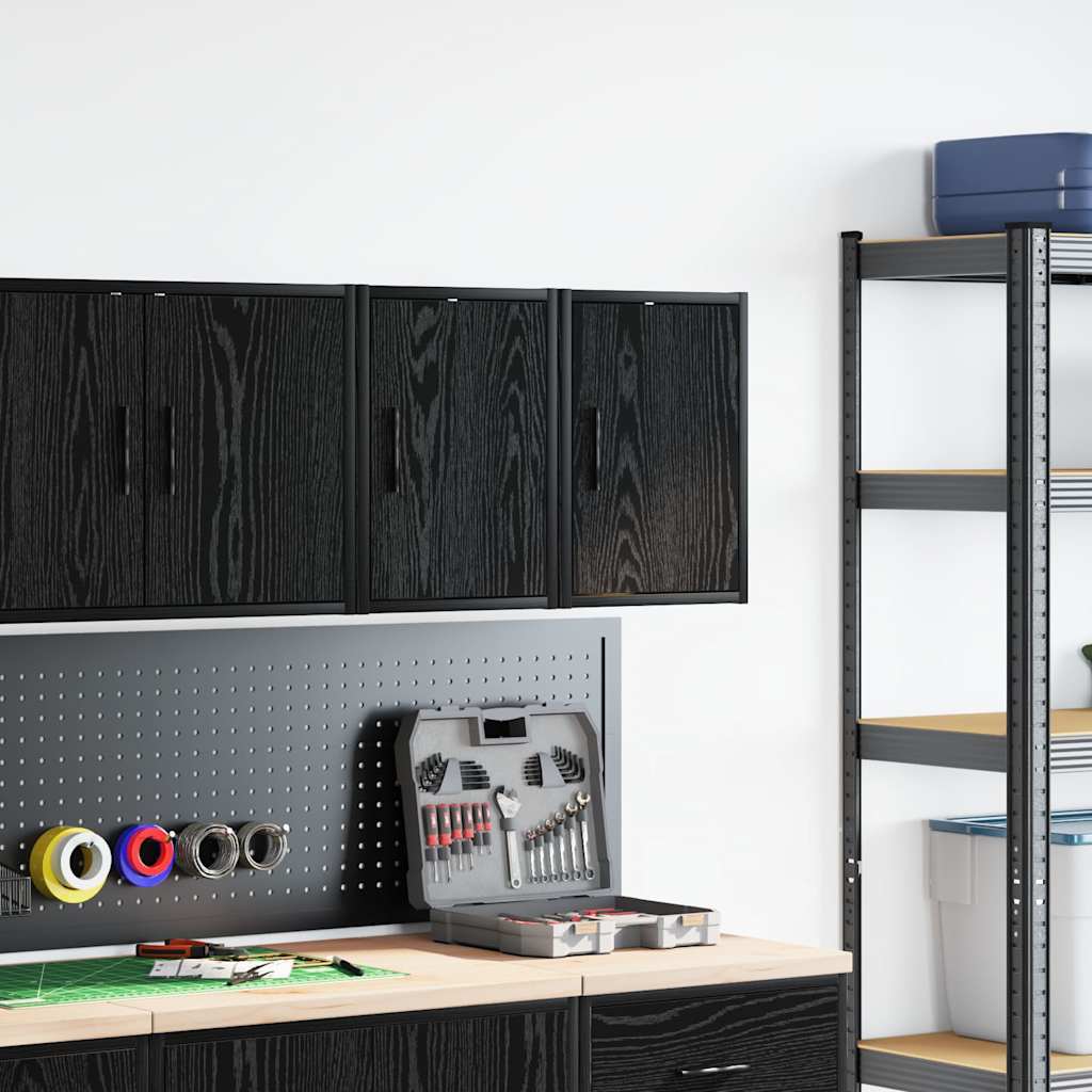 Pensili per garage Vidaxx 2 pezzi in truciolato nero