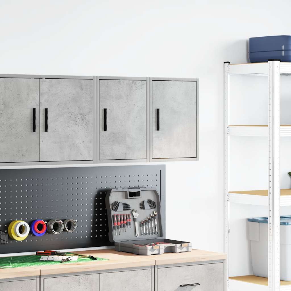 Pensili per garage Vidaxx 2 pezzi in legno composito cemento grigio