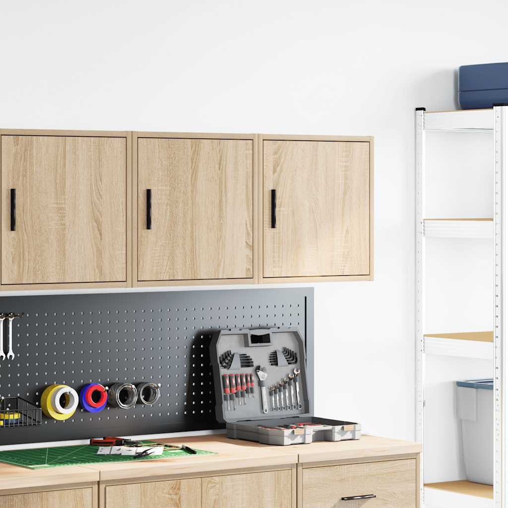 Vidaxl garagewandkasten 2 st spaanplaat sonoma eikenkleurig