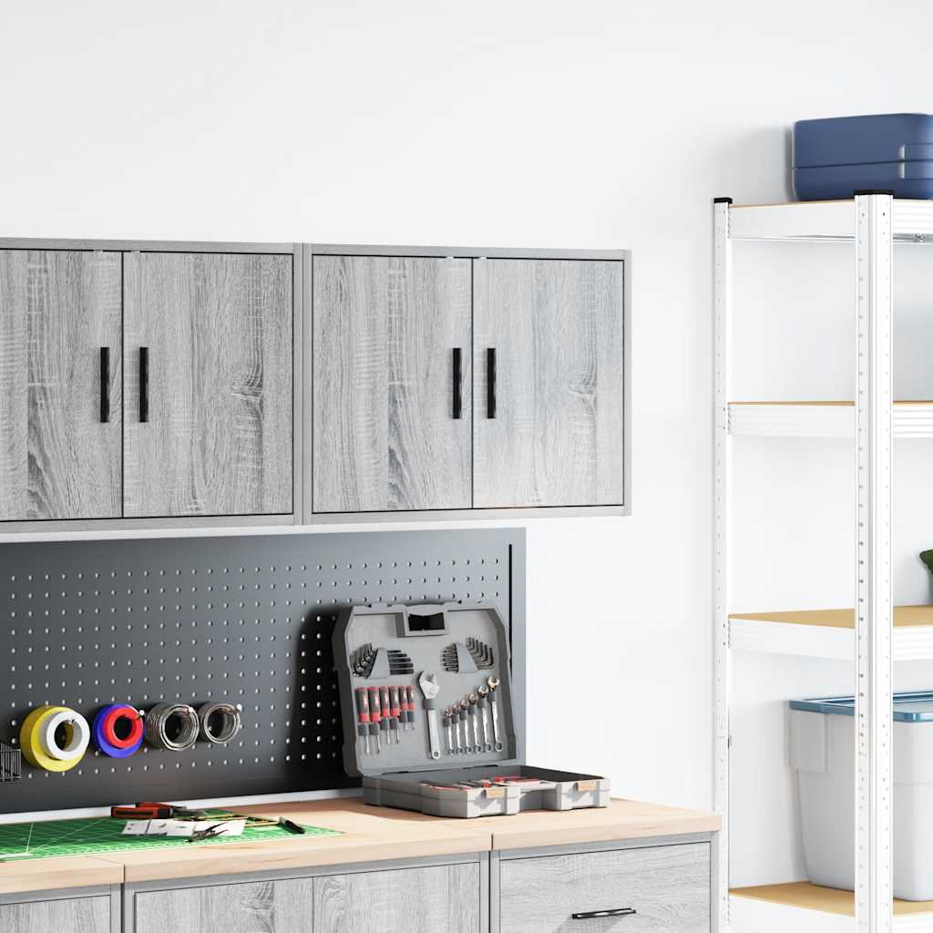Mueble de pared para garaje VidaXL acabado madera gris Sonoma