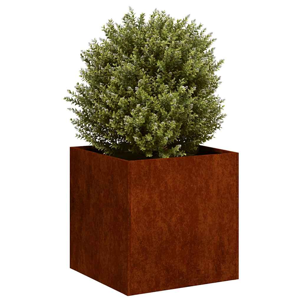 Jardinera vidaxx oxidada 40x40x40 cm acero resistente a la intemperie