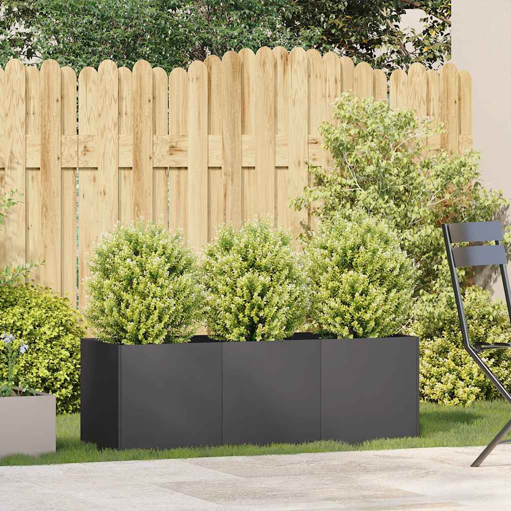 Vidaxl plantenbak zwart 120x40x40 cm koudgewalst staal