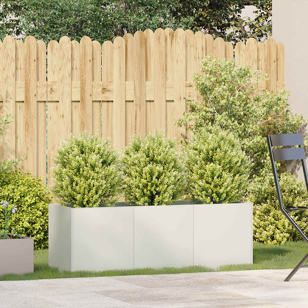 Vidaxl plantenbak 120x40x40 cm koudgewalst staal wit