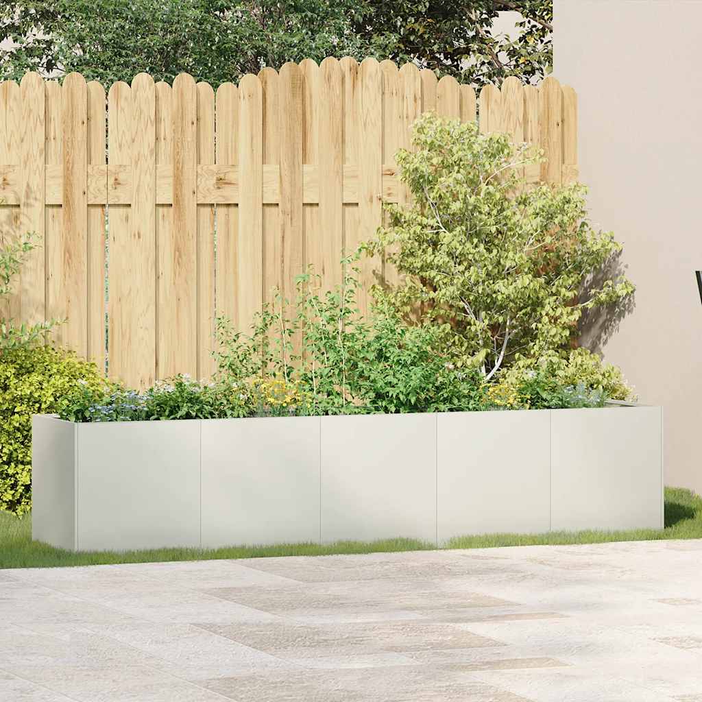 Vidaxl plantenbak 200x40x40 cm koudgewalst staal wit