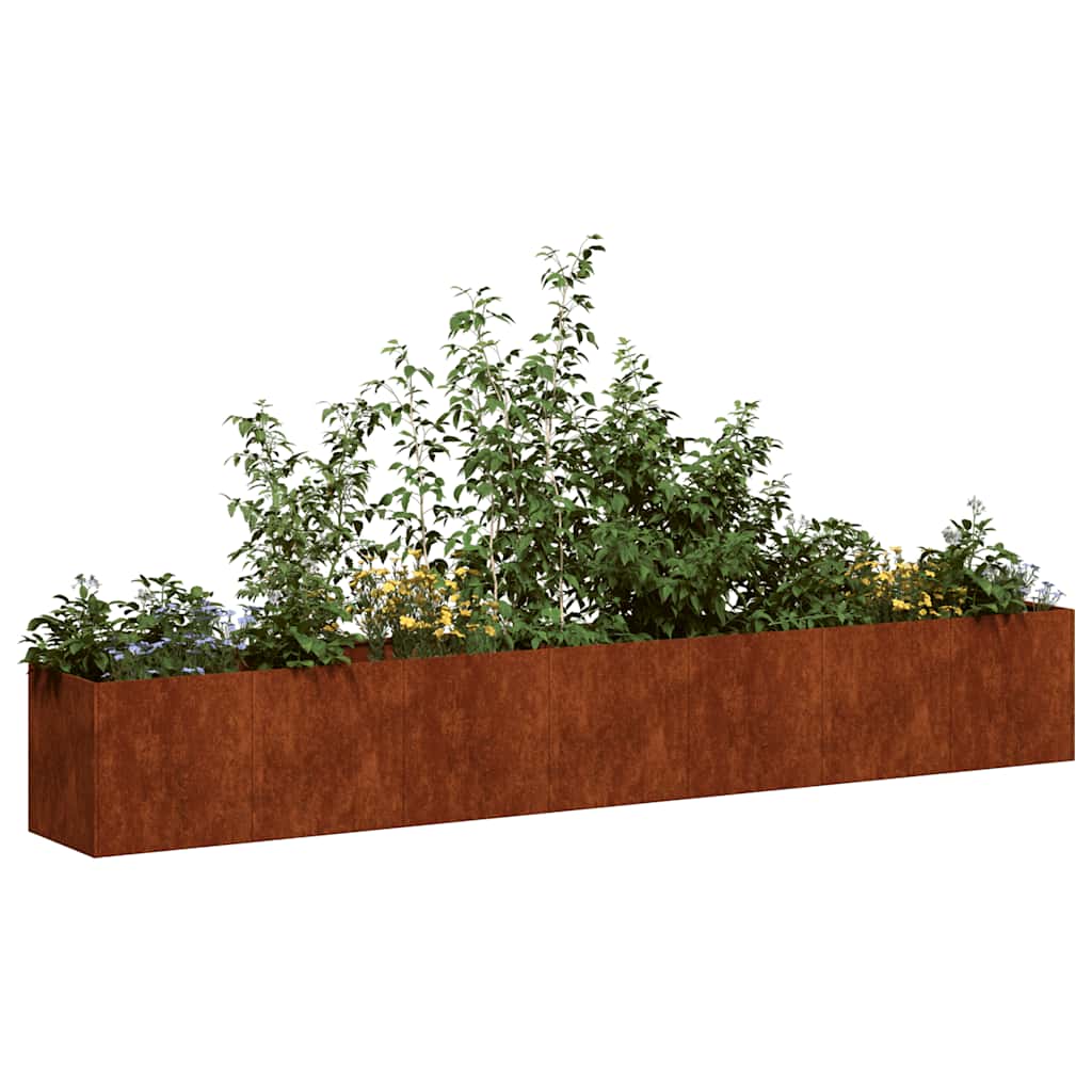 Jardinera vidaxx oxidada 280x40x40 cm acero resistente a la intemperie