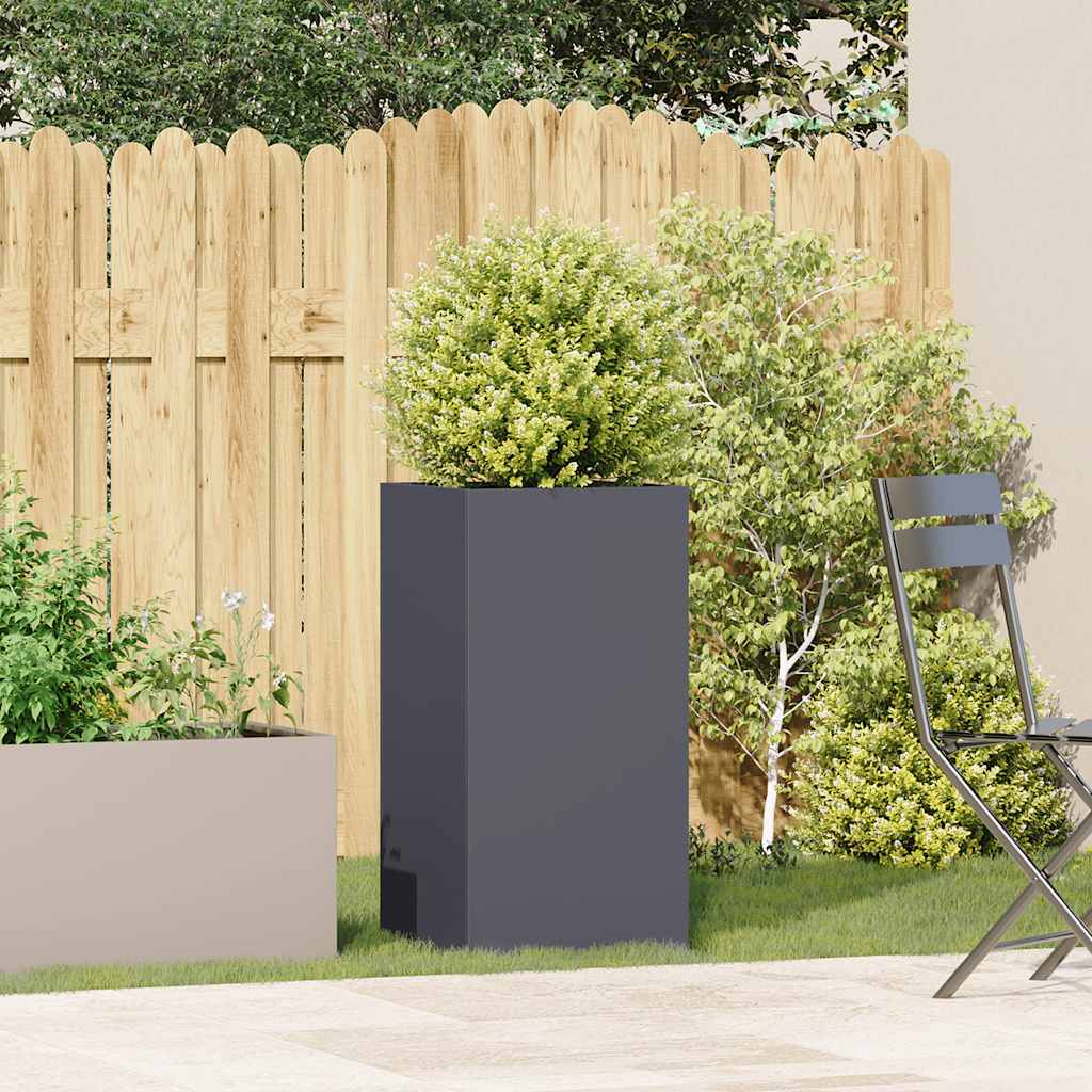 Vidaxl plantenbak 40x40x80 cm koudgewalst staal antracietkleurig