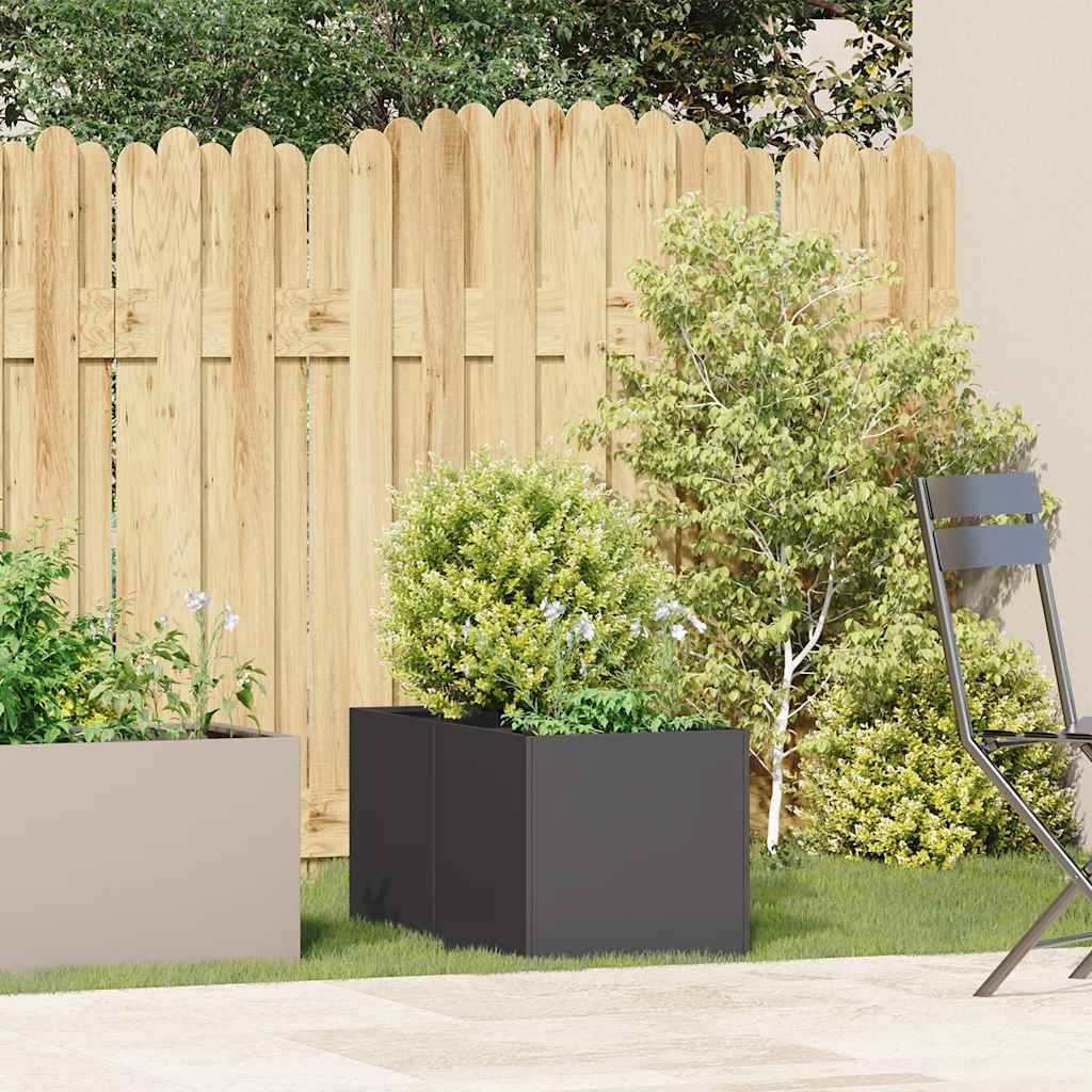Vidaxl plantenbak 40x80x40 cm koudgewalst staal zwart
