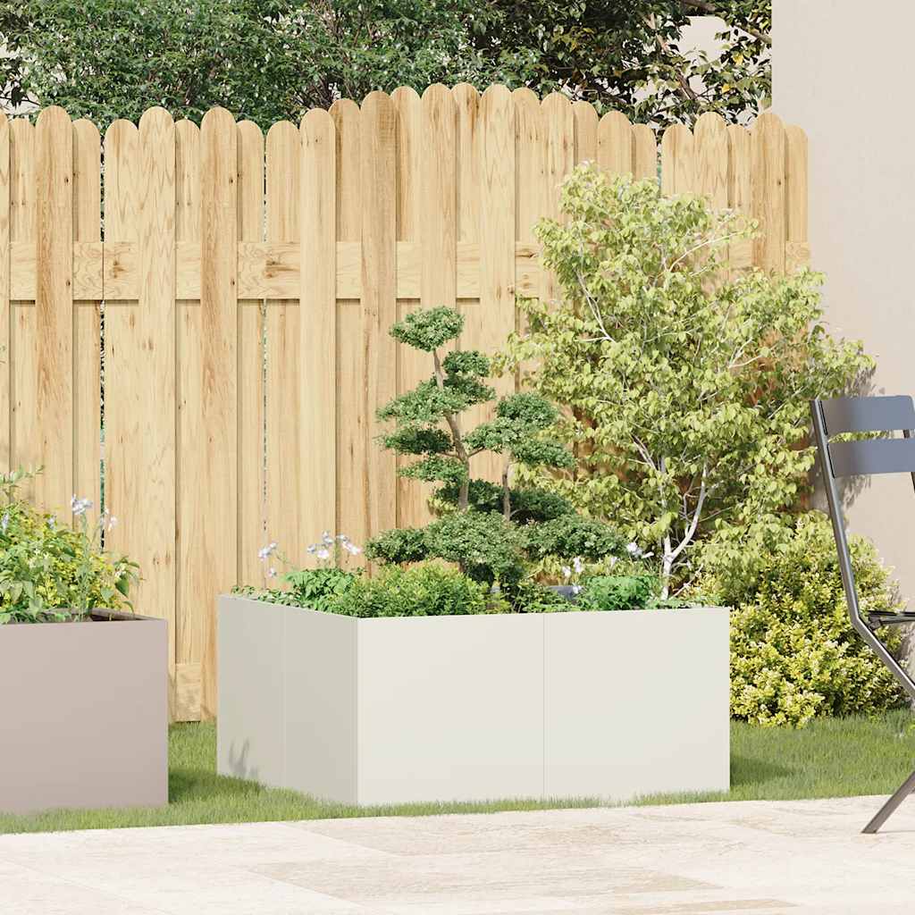 Vidaxl plantenbak 80x80x40 cm koudgewalst staal wit