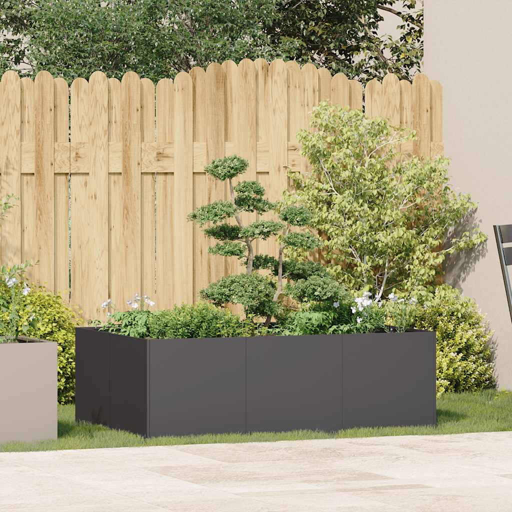 Fioriera Vidaxx 120x80x40 cm acciaio nero