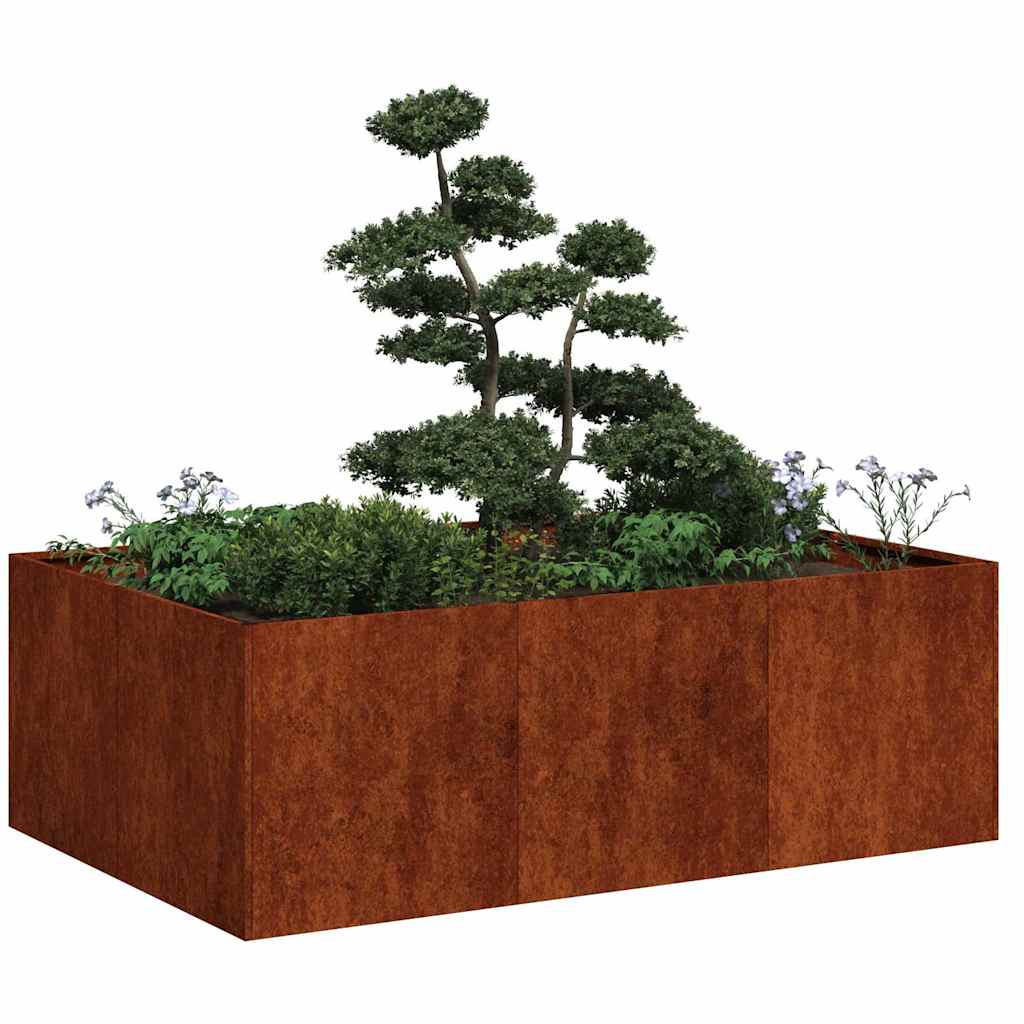 Jardinera vidaxx oxidada 120x80x40 cm acero resistente a la intemperie