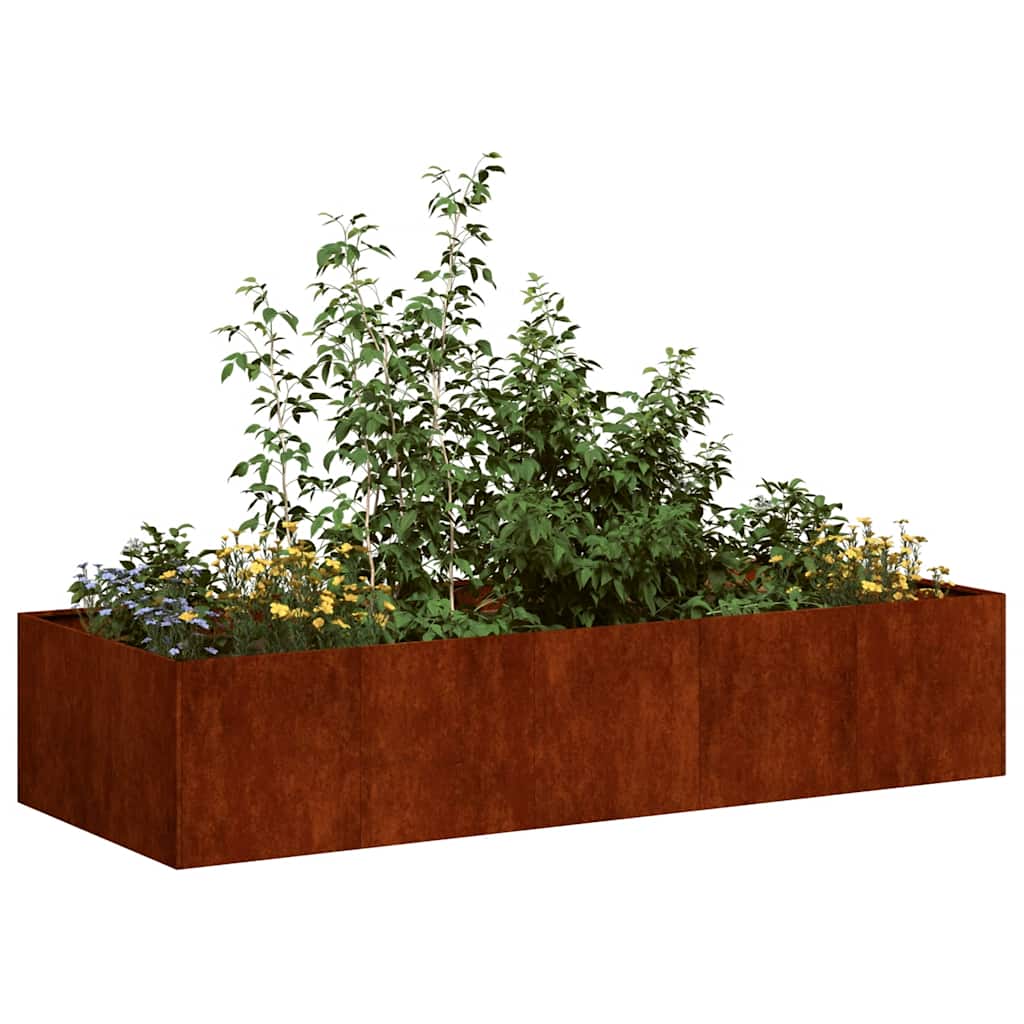 Fioriera Vidaxx arrugginito 200x80x40 cm in acciaio resistente alle intemperie
