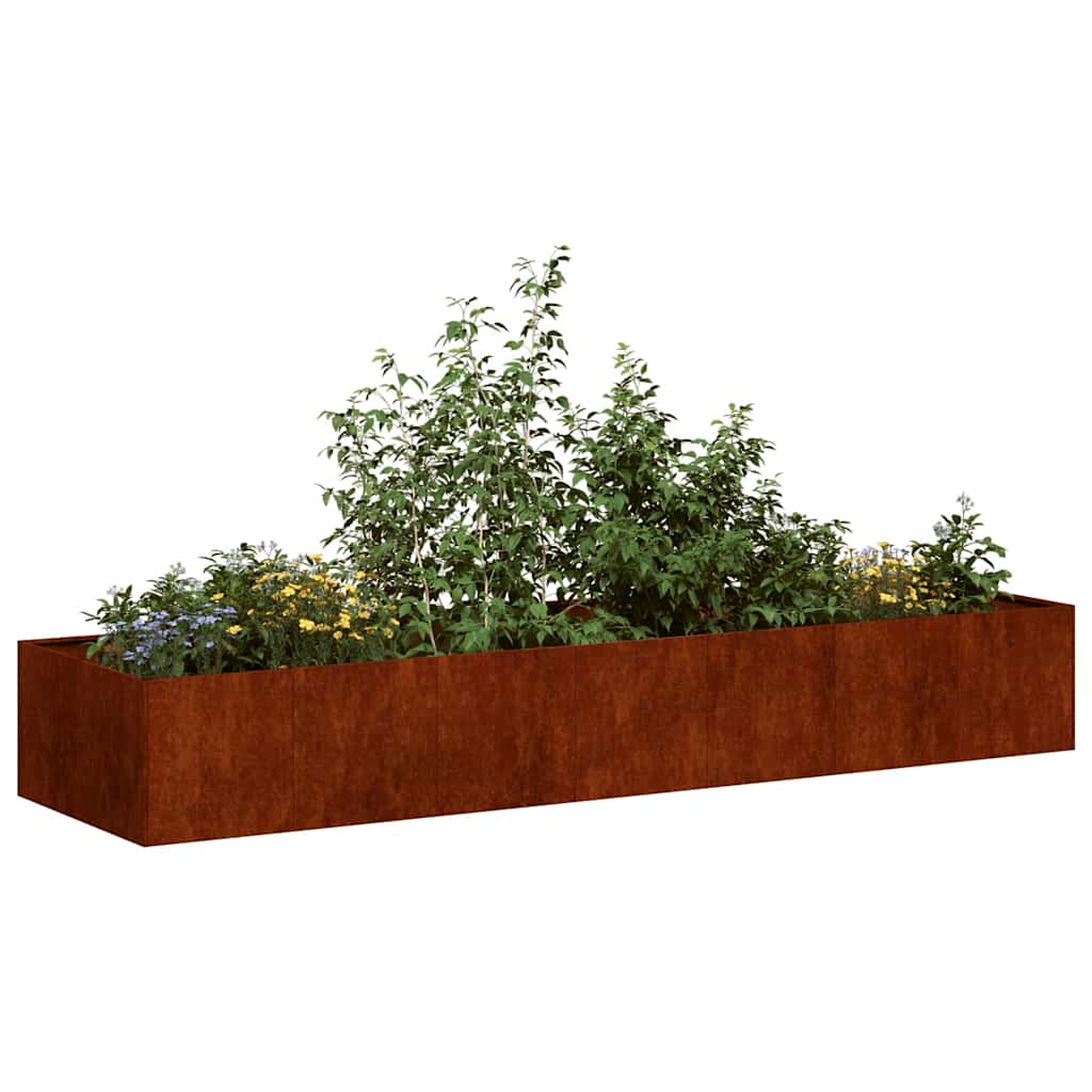 Jardinera vidaxx oxidada 280x80x40 cm acero resistente a la intemperie