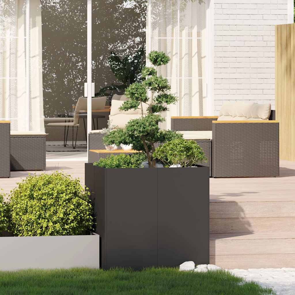 Fioriera Vidaxx 80x80x80 cm acciaio nero