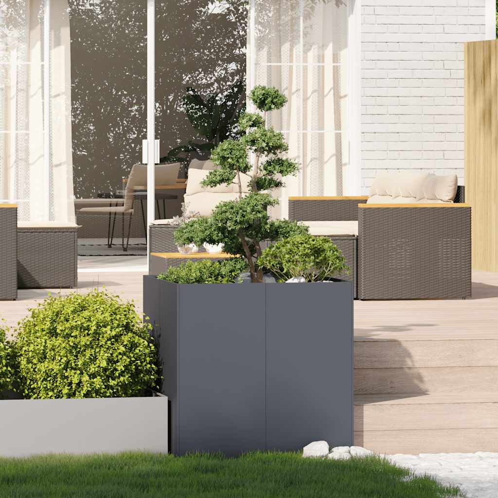 Fioriera Vidaxx 80x80x80 cm acciaio antracite