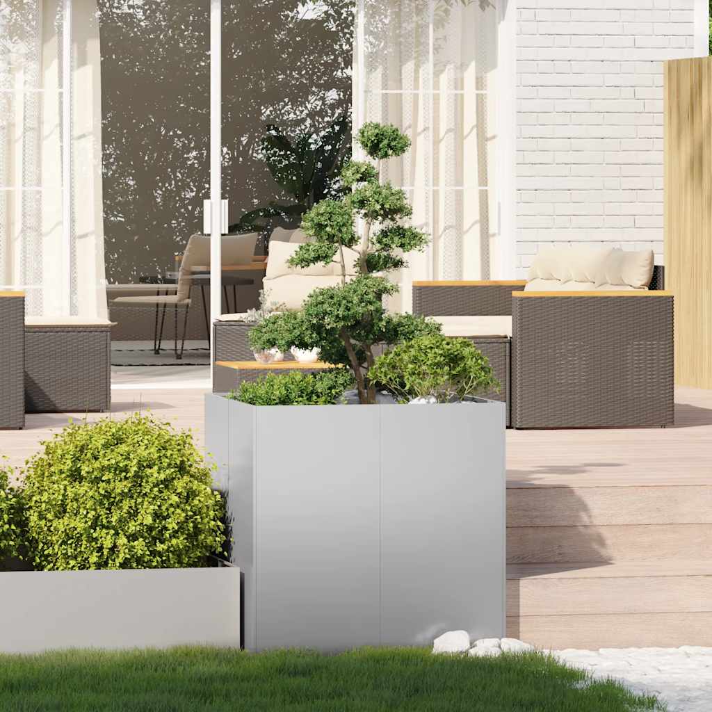 Jardinera vidaxx 80x80x80 cm acero galvanizado
