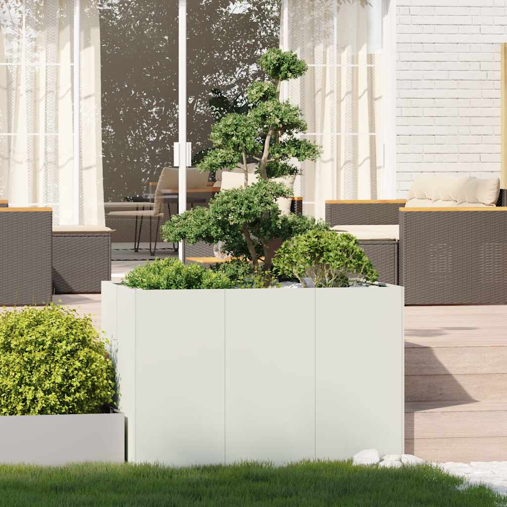 Vidaxl plantenbak 120x80x80 cm staal wit