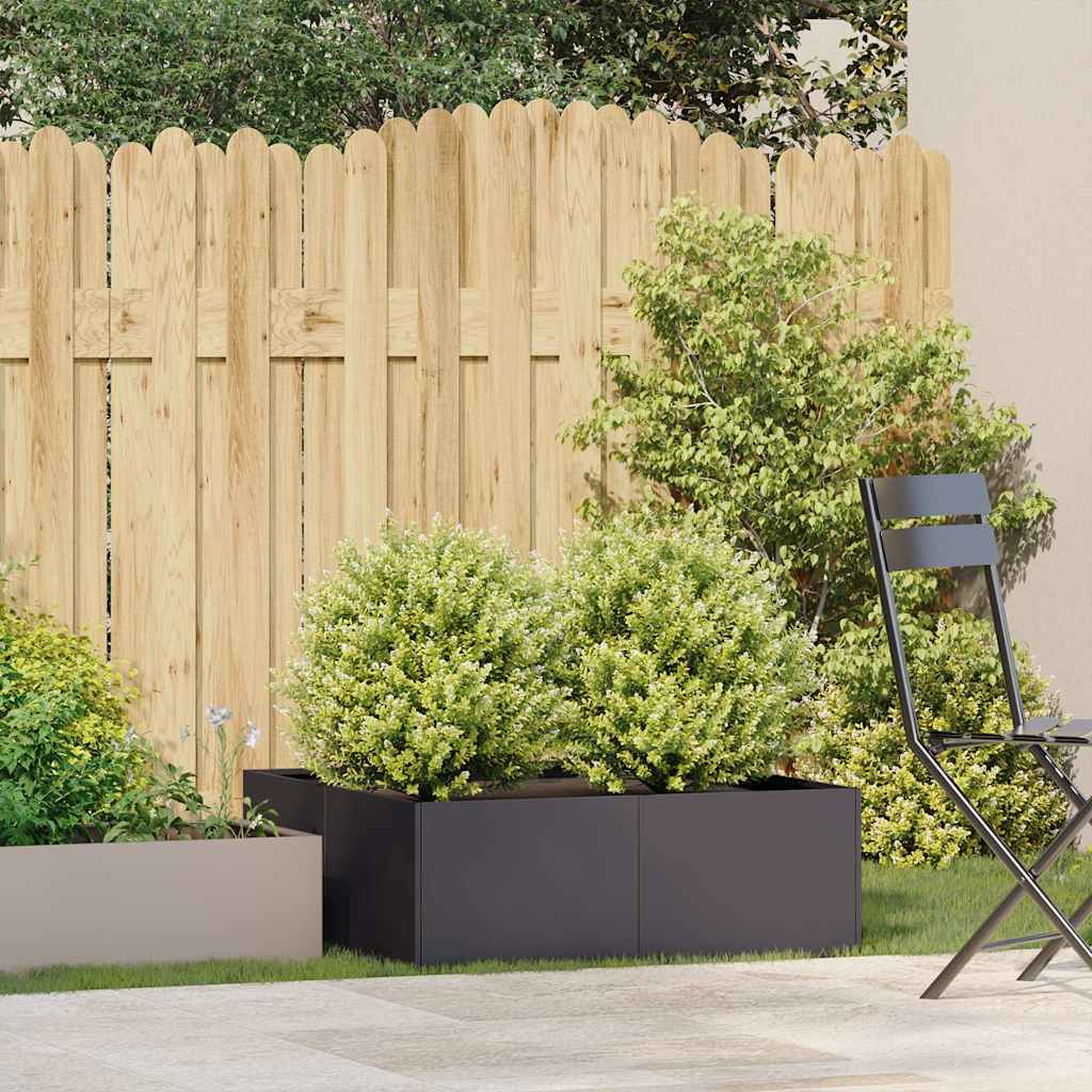 Fioriera Vidaxx 80x80x30 cm acciaio nero
