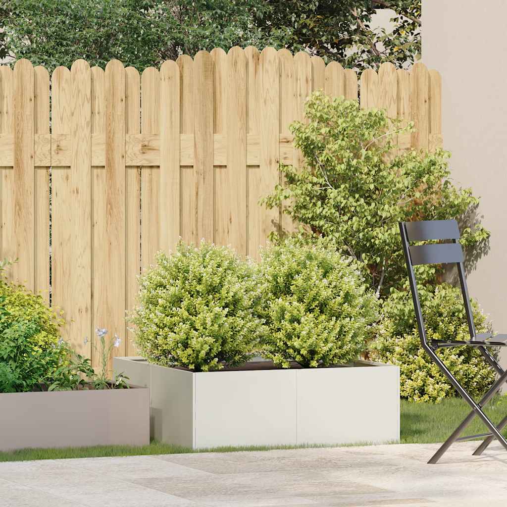 Vidaxl plantenbak 80x80x30 cm staal wit