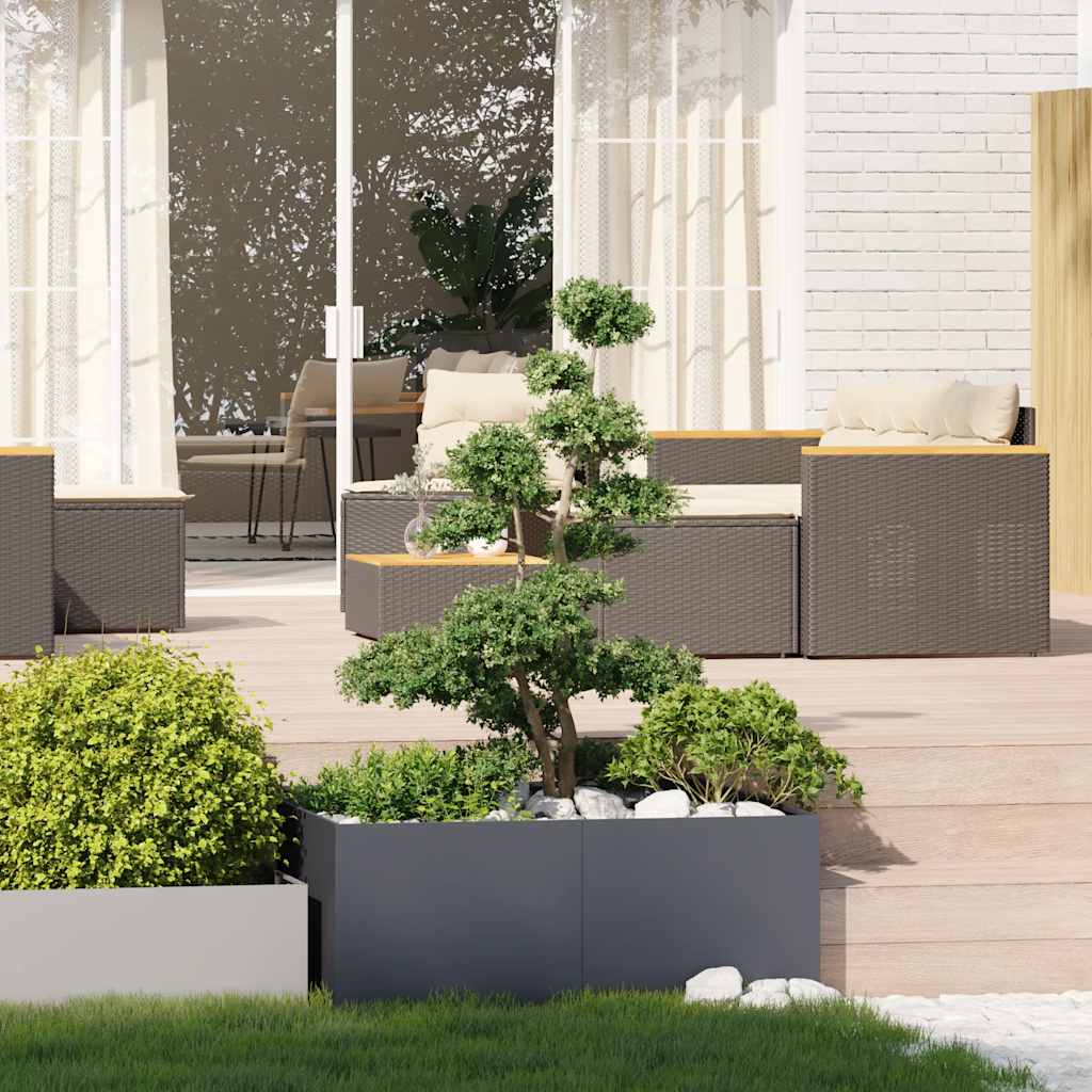 Fioriera Vidaxx 100x100x40 cm acciaio antracite