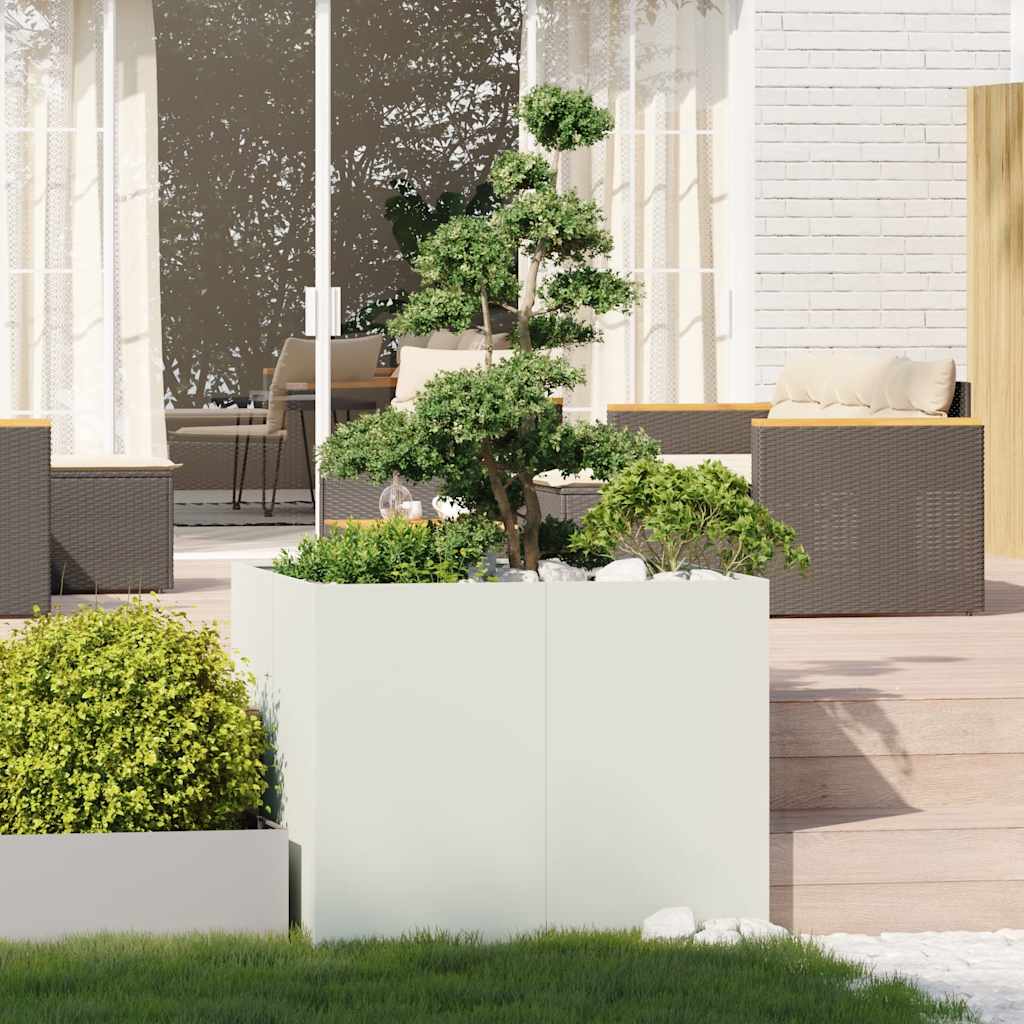 Vidaxx jardinera 100x100x80 cm acero blanco