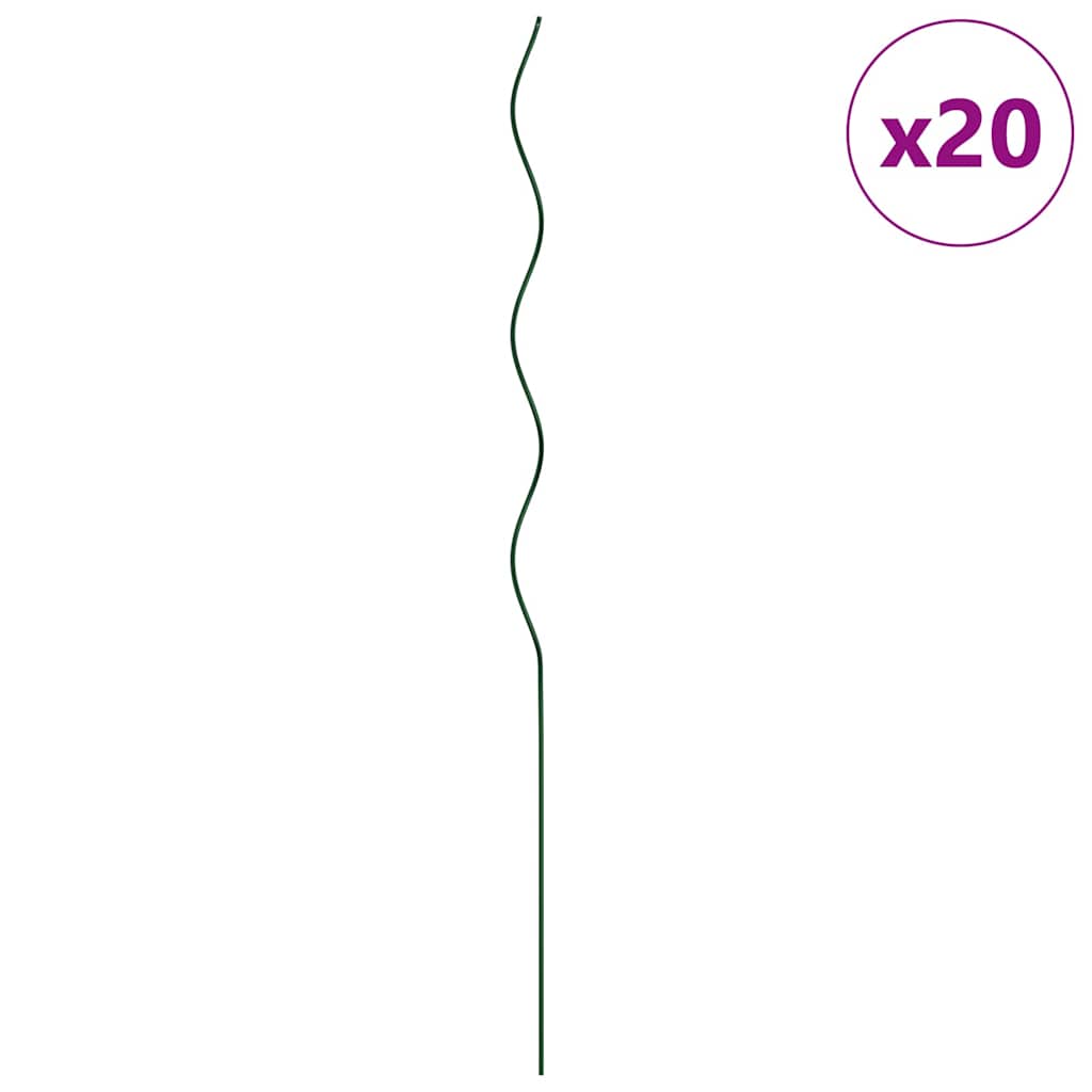 VidaXL supporto per piante 20 pezzi verde 110 x 0,6 x 0,6 cm in acciaio