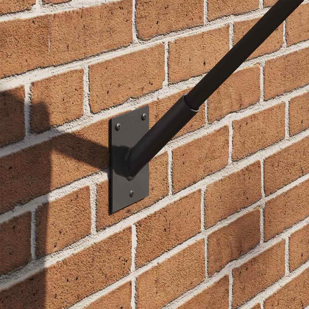 Portabandiera Vidaxxl nero 10,5 x 7,5 x 0,25 cm in acciaio