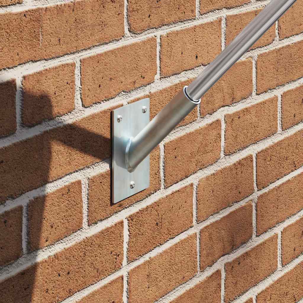 Vidaxl soporte para mástil de bandera plateado 10,5 x 7,5 x 0,25 cm acero
