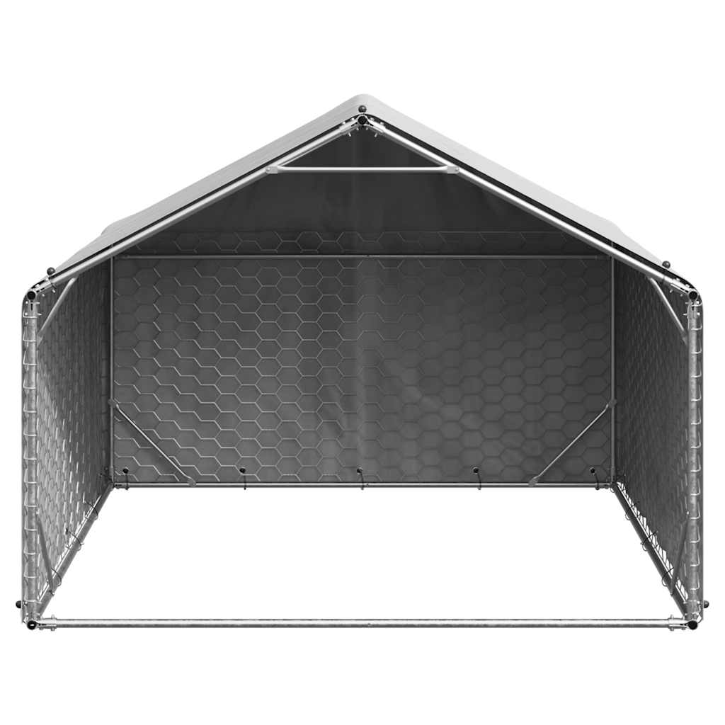 Caseta para perros de exterior vidaxxl con cubierta 2x2x1,5 m acero galvanizado