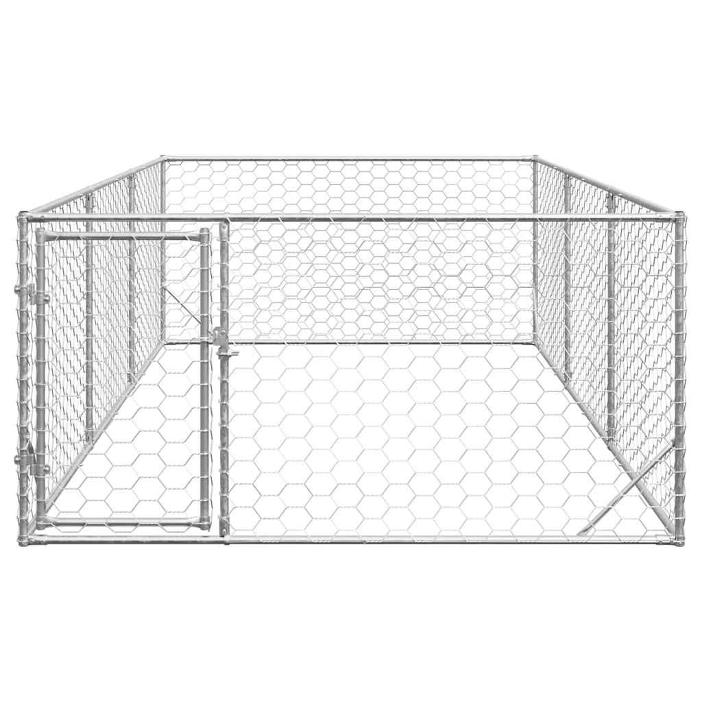Cuccia per cani da esterno Vidaxxl con porta 2x4x1 m in acciaio zincato