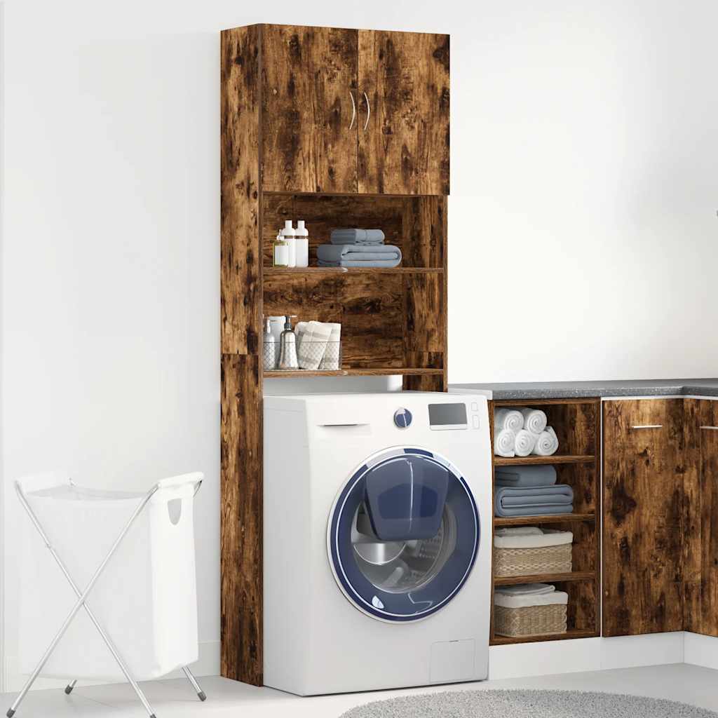Mueble para lavadora Vidaxx 64x24x190 cm madera procesada, roble ahumado