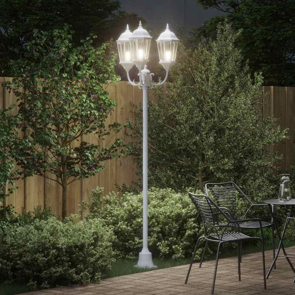 Vidaxx iluminación de jardín blanco 57 x 49 x 241 cm aluminio y vidrio