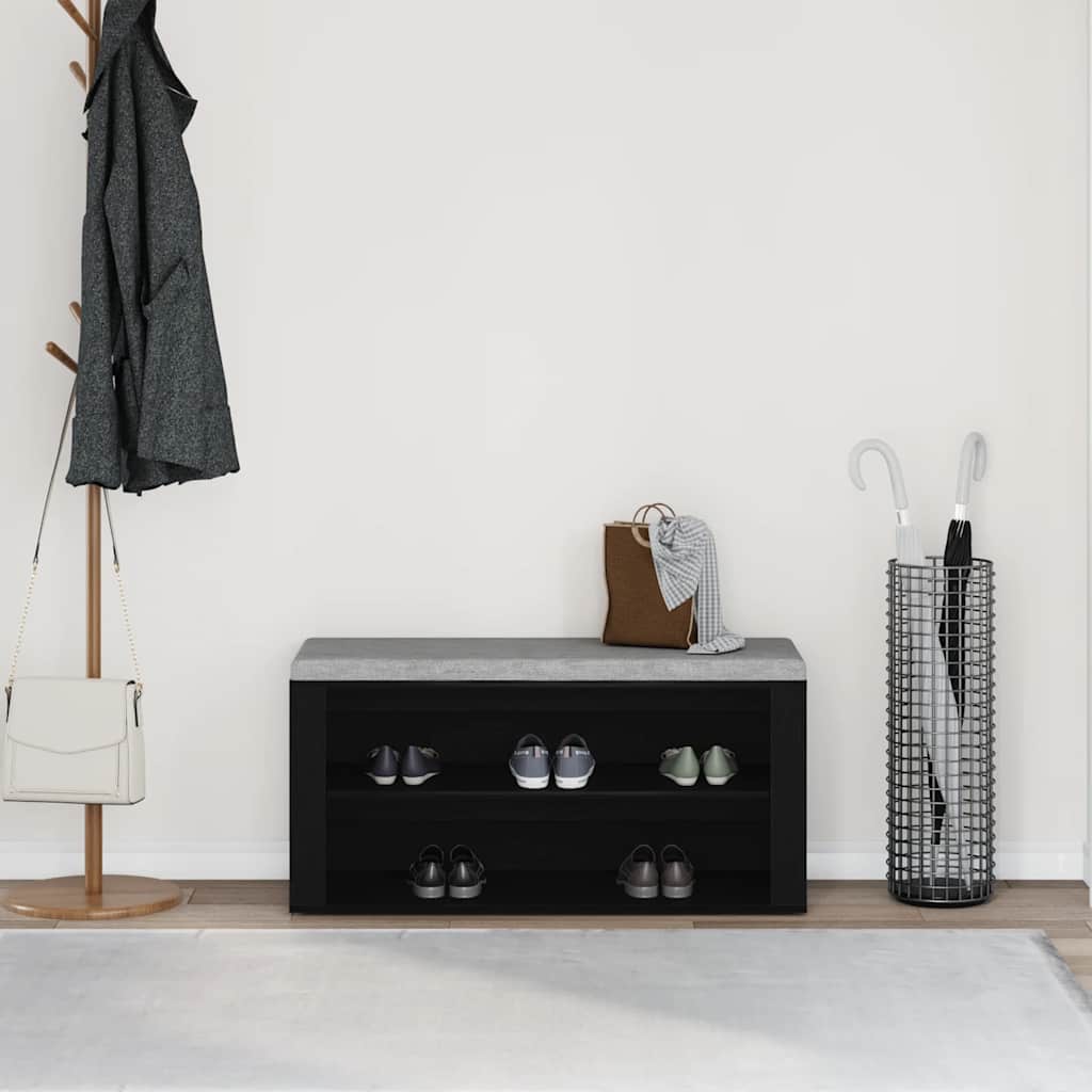 Vidaxx banco zapatero 100x35x45 cm acabado madera roble negro