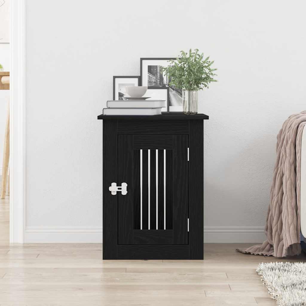 Mueble jaula para perros vidaxxl 45x62x59 cm acabado madera roble negro