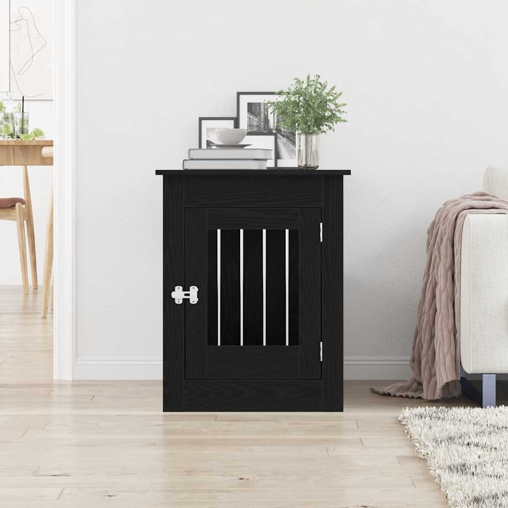 Mueble jaula para perros vidaxxl 55x80x68 cm acabado madera roble negro