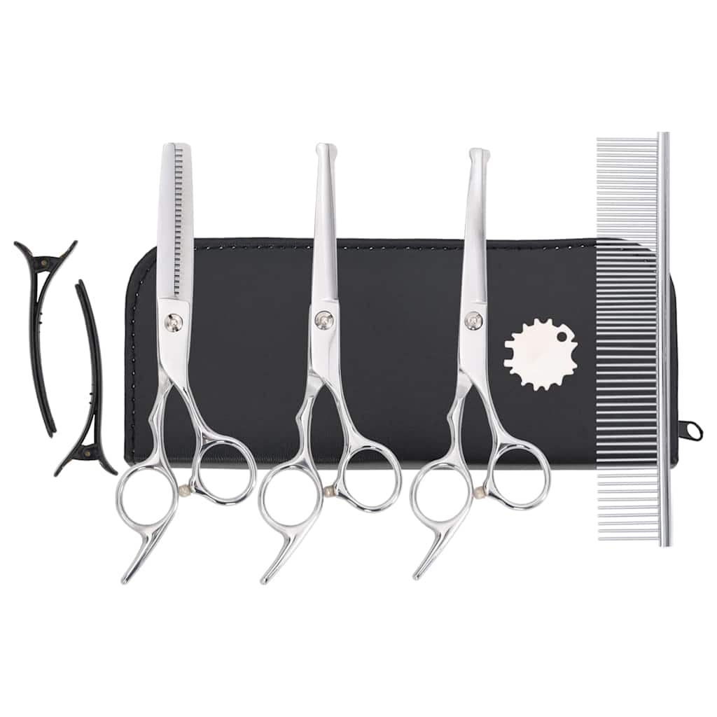 Set da toelettatura per cani Vidaxl da 7 pezzi in acciaio inossidabile