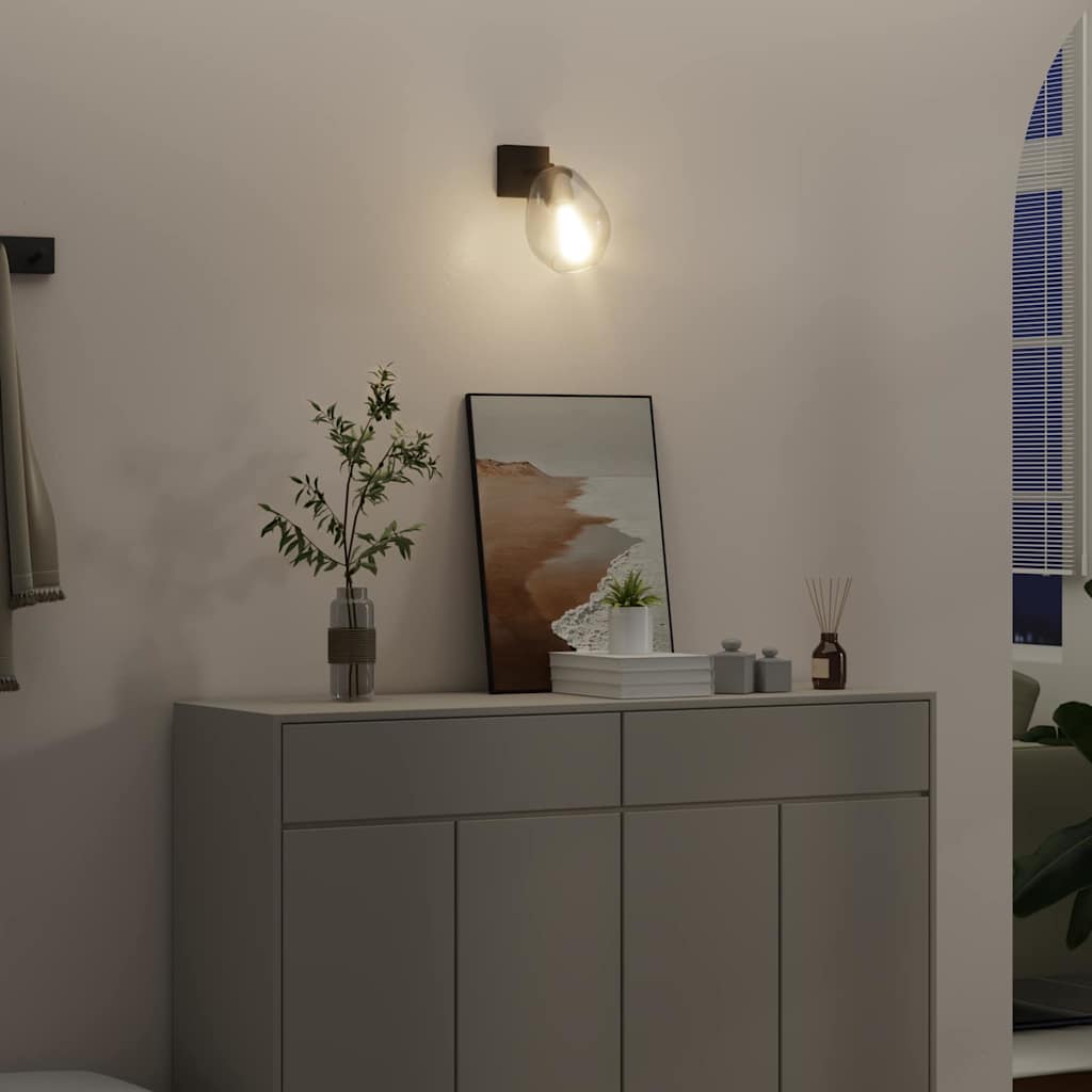 Faretto da soffitto Vidaxx nero 13 x 13 x 26 cm in vetro e metallo