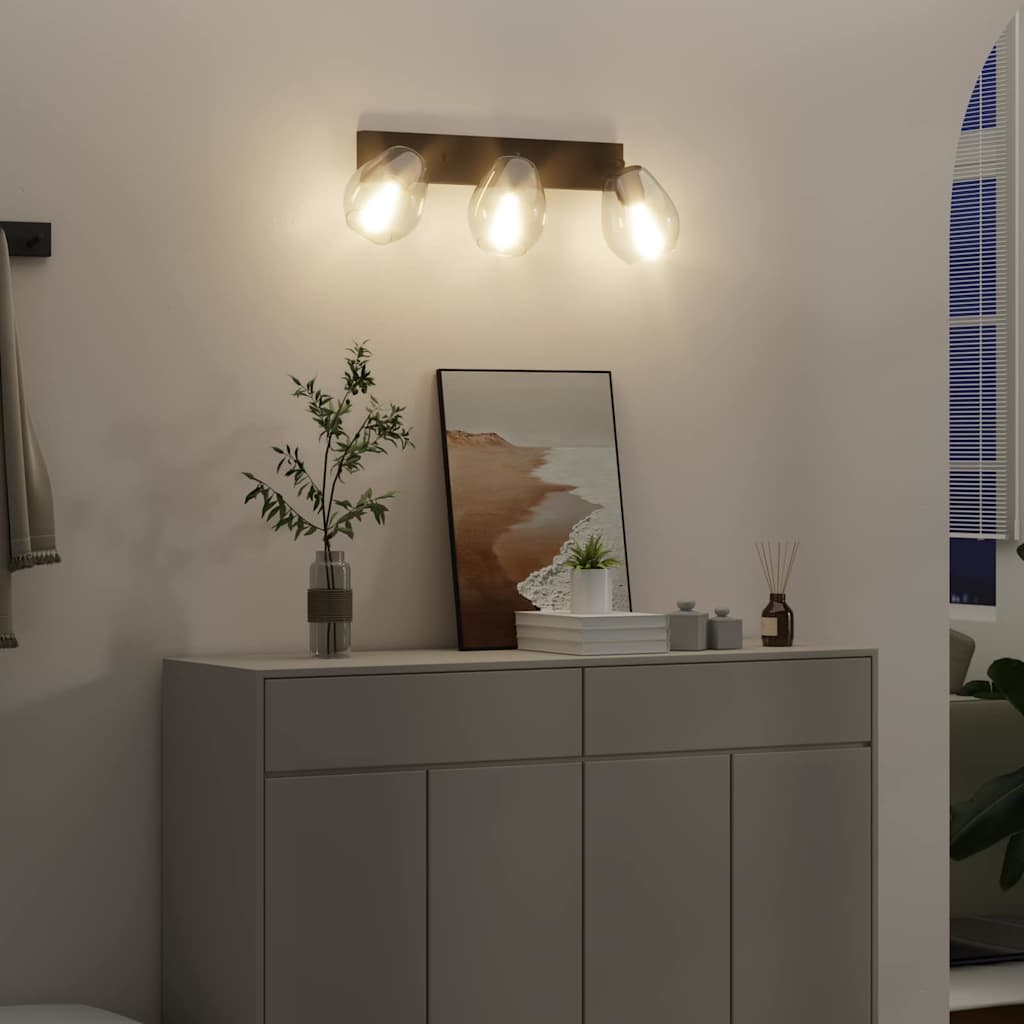 Faretto da soffitto Vidaxx nero 54 x 13 x 26 cm in vetro e metallo