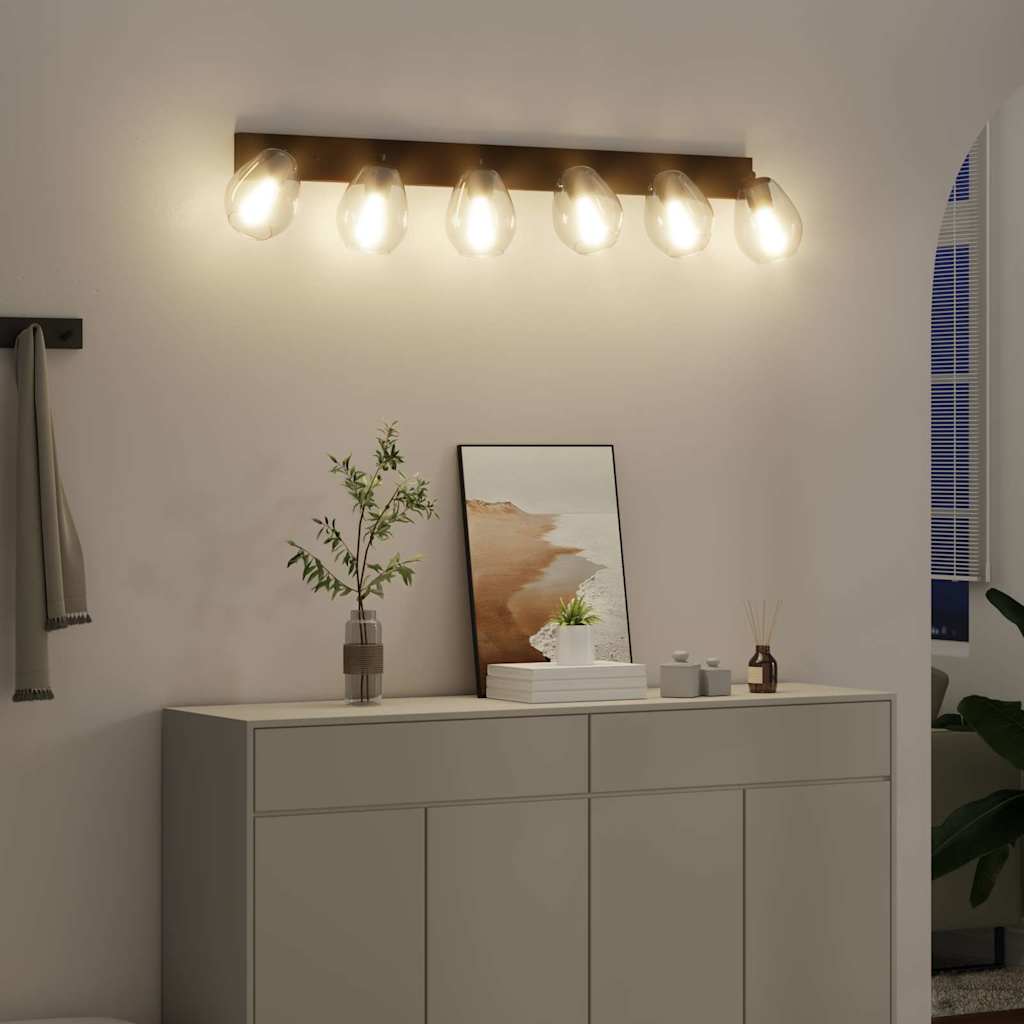 Faretto da soffitto Vidaxx nero 110,5 x 13 x 26 cm in vetro e metallo