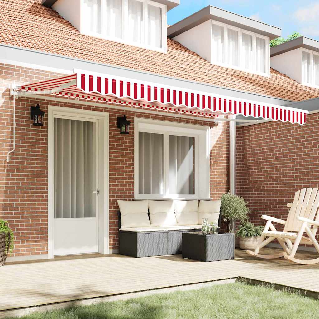 Telo di ricambio Vidaxx per tenda da sole rosso e bianco 380 x 195 cm