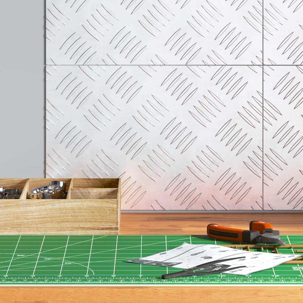 Vidaxx gradino rettangolare 4 pezzi argento 30 x 20 cm alluminio