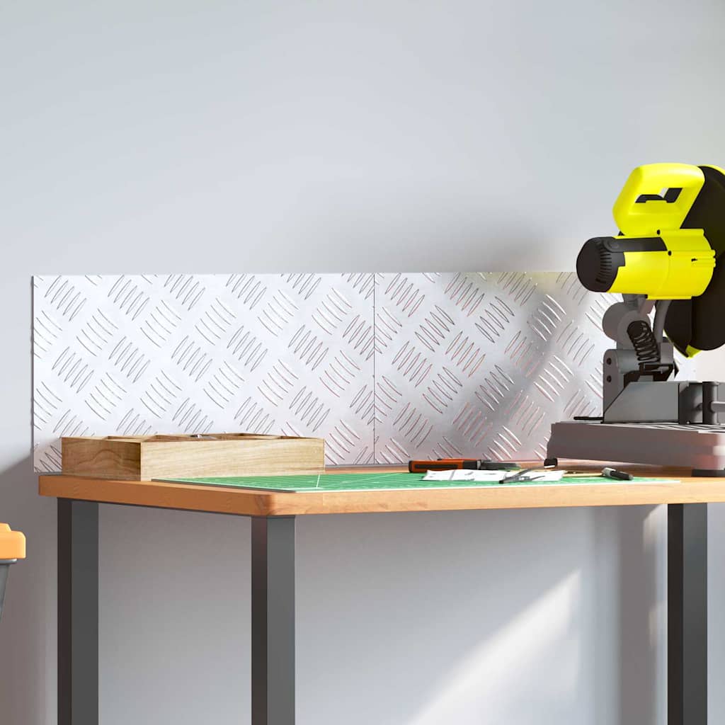 VidaXL gradino rettangolare 2 pezzi argento 50 x 25 cm in alluminio
