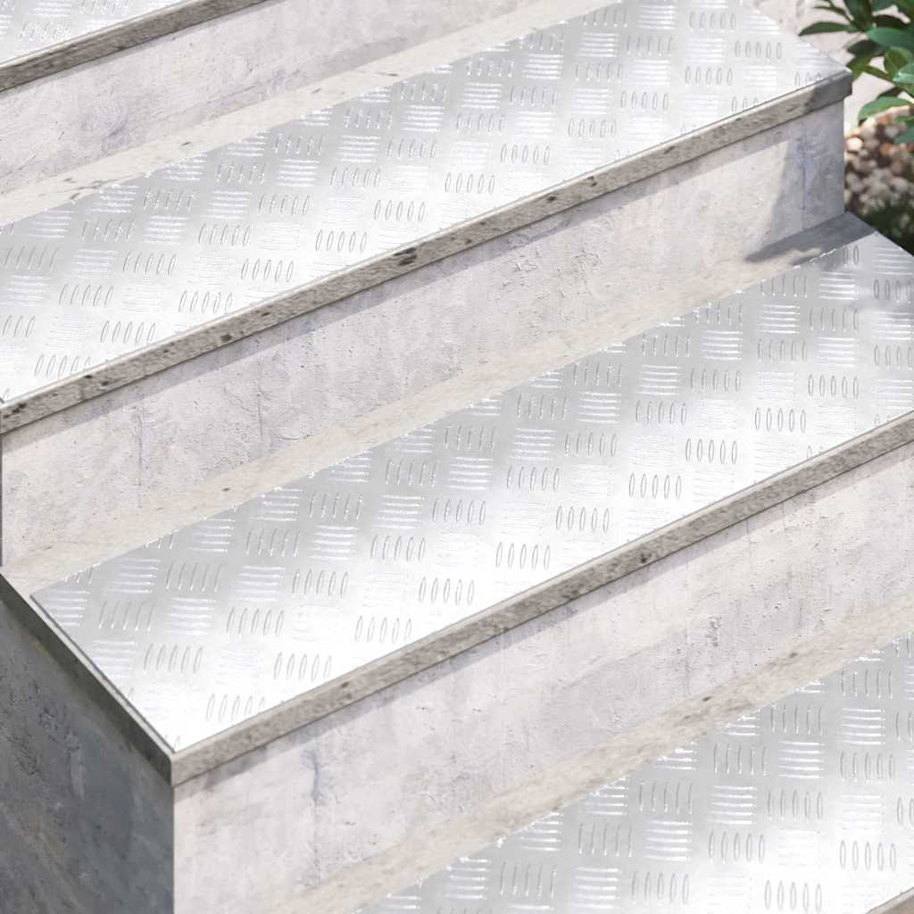 Vidaxx gradino rettangolare 2 pezzi argento 100 x 25 cm alluminio