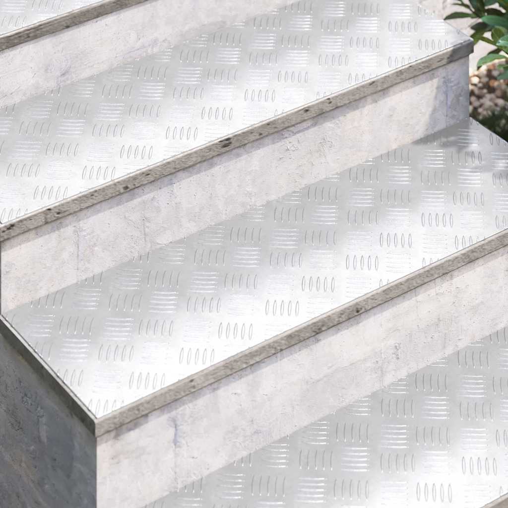 Vidaxx peldaño de escalera rectangular 2 piezas plata 100 x 30 cm aluminio