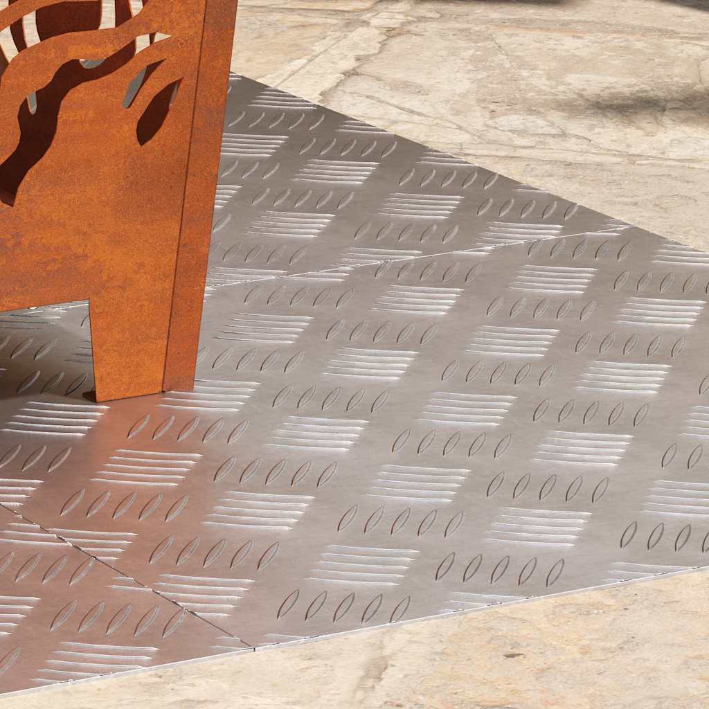 Vidaxxl gradino quadrato 4 pz argento 50 x 50 cm alluminio