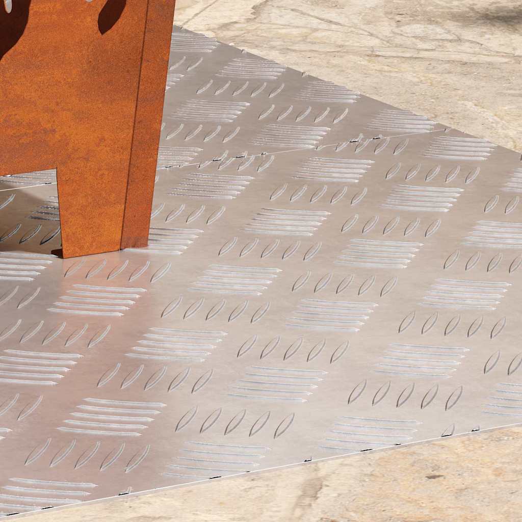 Vidaxx gradino rettangolare 2 pezzi argento 90 x 50 cm alluminio