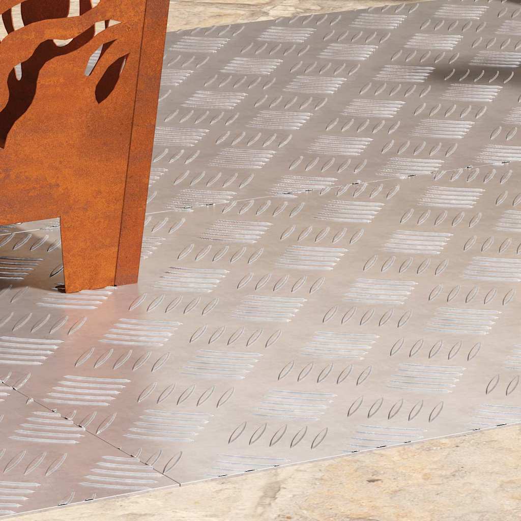 VidaXL gradino rettangolare 4 pezzi argento 90 x 50 cm in alluminio