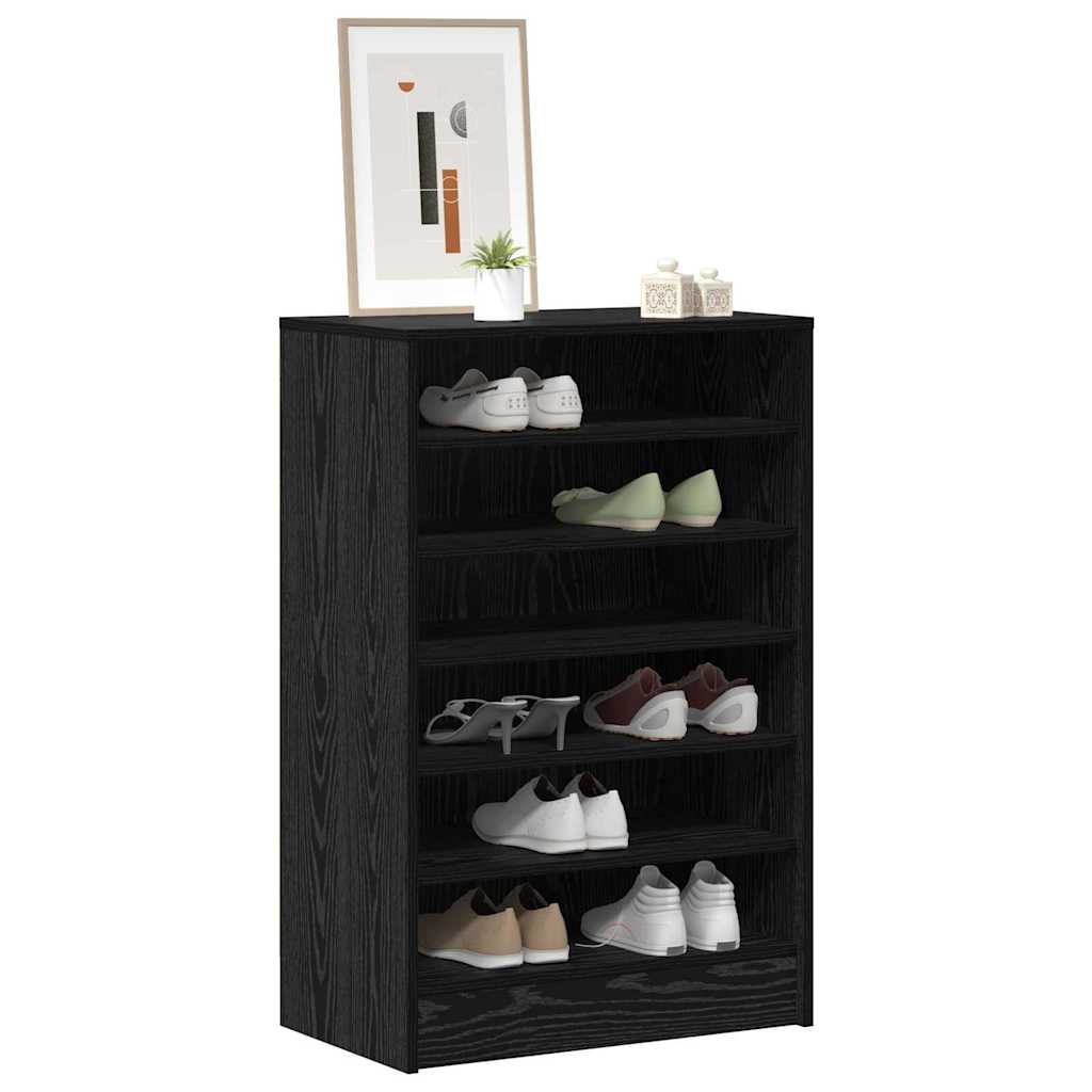 Vidaxx zapatero con estante roble negro 60 x 35 x 92 cm acabado madera